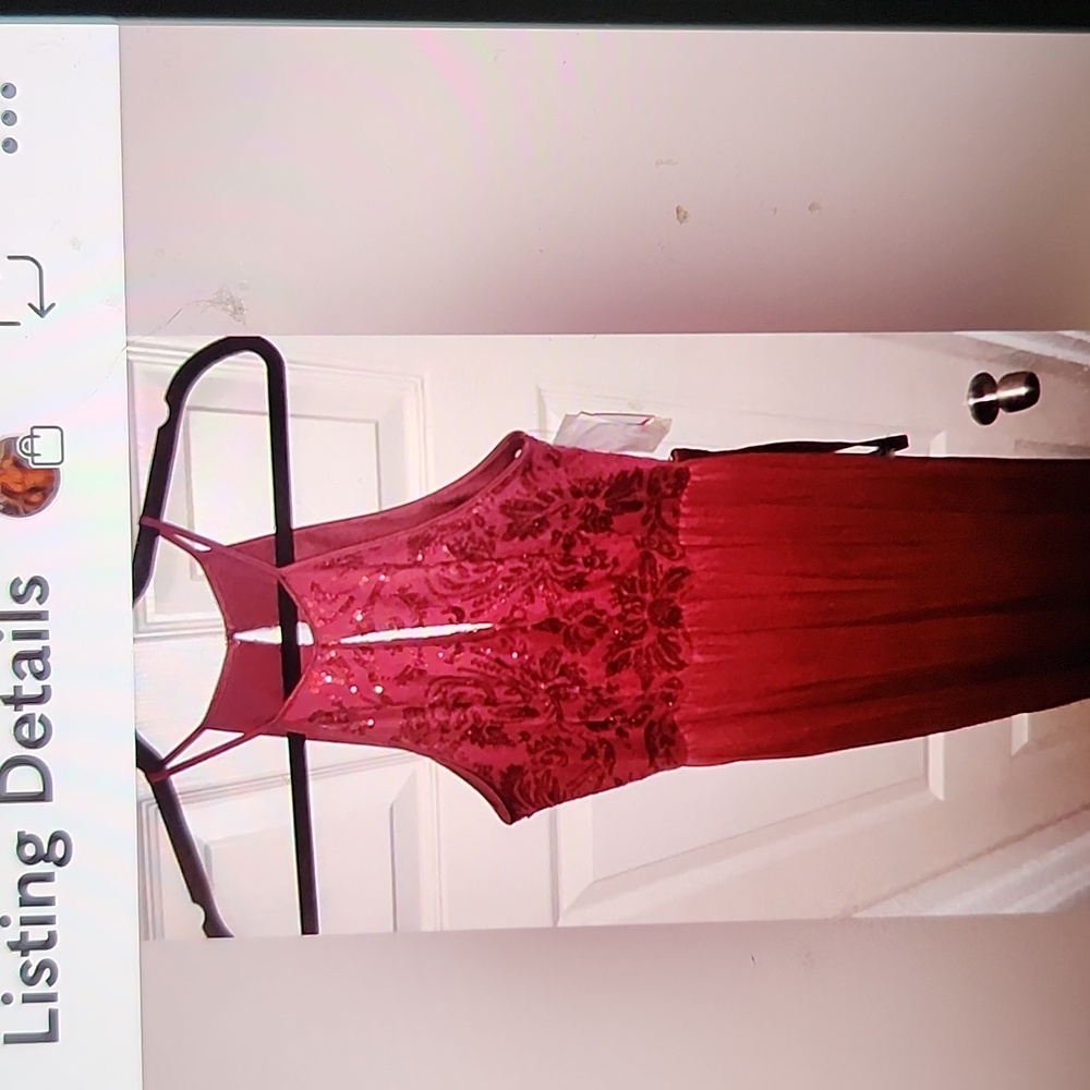 David's Bridal Burgundy Maxi Dress - Picture 9 of 11